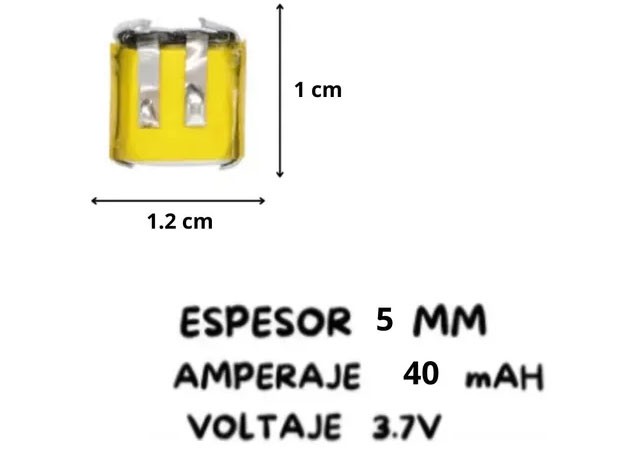&u++ BATERIA AURICULAR DRON PARLANTE 3.7V 35MHA 501012